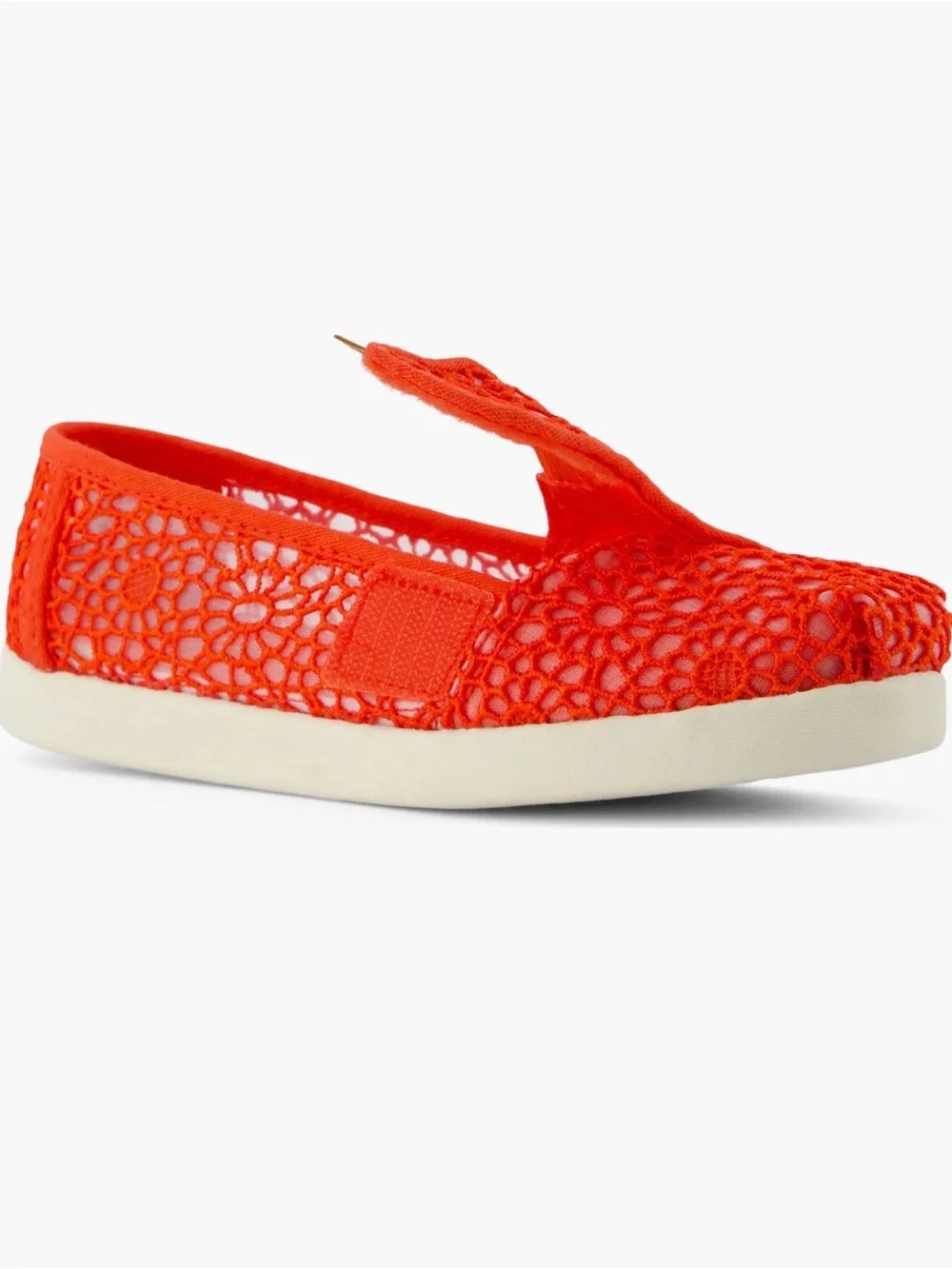 TOMS Alpargata Classic Toddler Shoe Flame Moroccan Crochet, Size 6